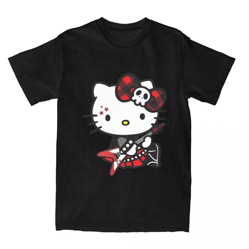 

MINISO Мужская милая мультяшная японская винтажная футболка с хлопковыми топами, летняя базовая футболка Y2K с круглым вырезом, новинка, футболка большого размера