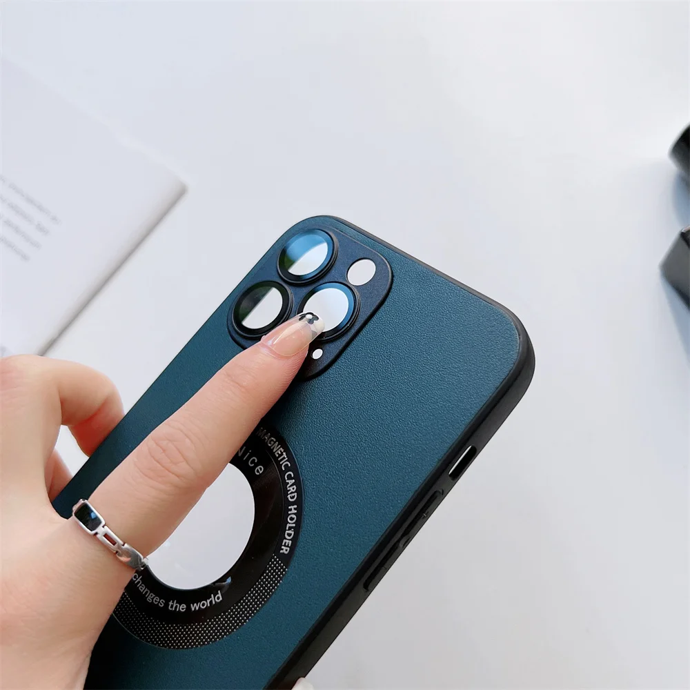 Magnetic Phone Case for iPhone 14 13 12 11 Pro Max Camera Lens Protection Glass for Magsafe Plus Strong Magnetism Force No Dust