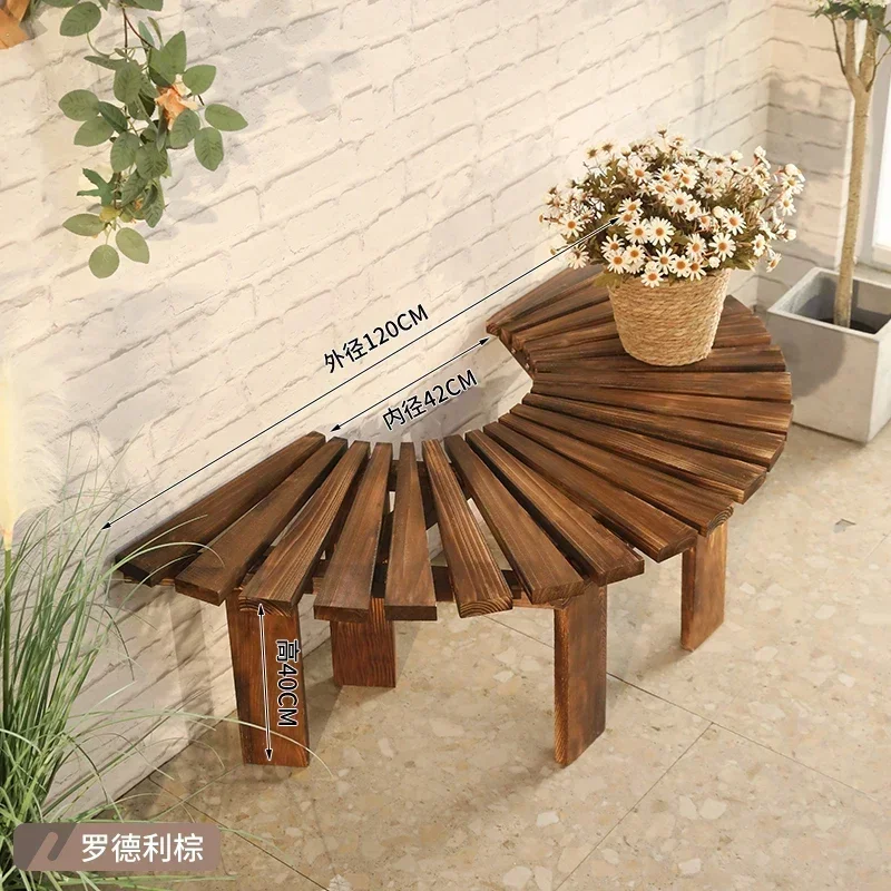 Preservative wood tree stool flower stand garden seat outdoor rest stool outdoor solid wood bench courtyard