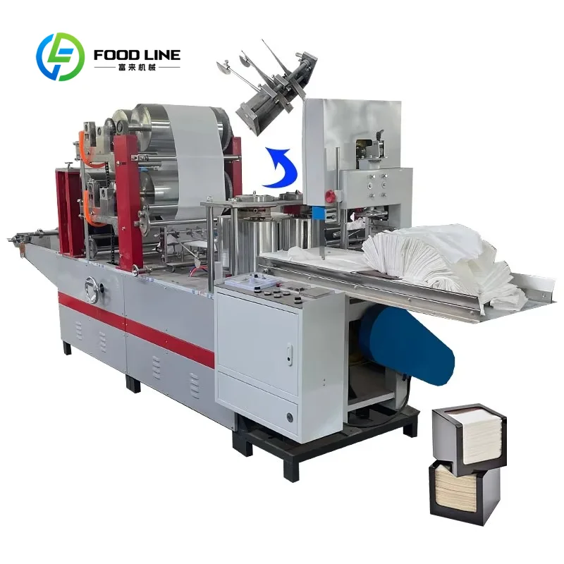 Custom made High Efficiency Paper Napkin Making Machine with Motor & Engine  Manufacturing Equipment