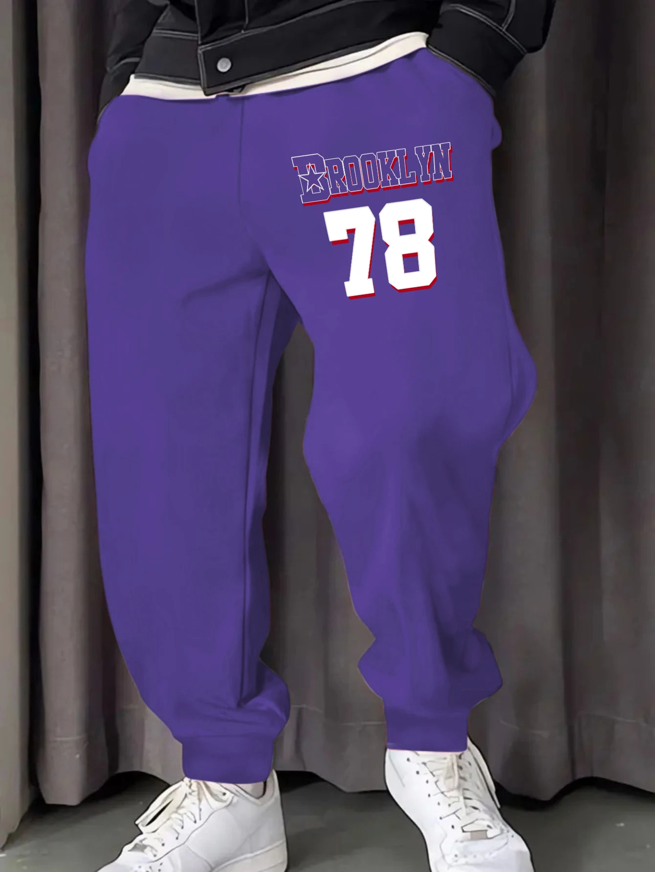 

Brooklyn Usa City Letter 78 Print Man Sweatpants Drawstring Pocket Trousers Street Autumn Pant Fashion Multicolor Jogging Pants