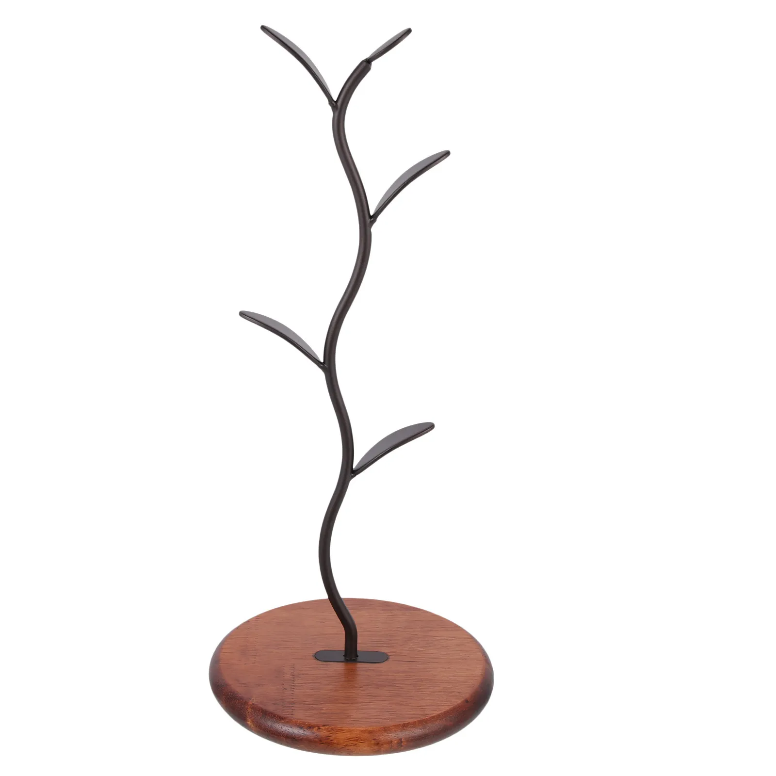 

Multi-Use Decorative Mug Holder for Coffee Cups Teacups Jewelry Display Iron Wood Construction Stylish Home Bar Hotel Decor