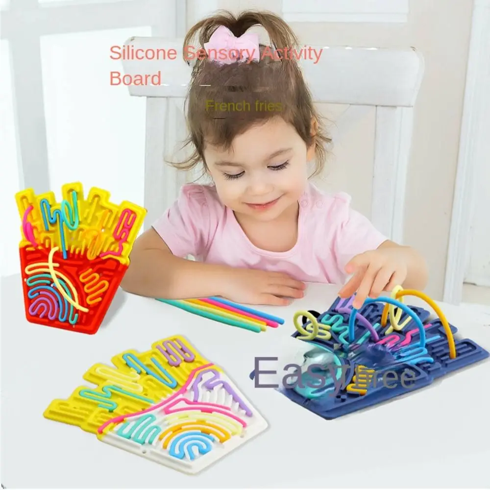 

Silicone Sensory Activity Board Motor Skills Montessori Silent Sensory Board Fidget Learning Kids Busy Board Kids Adults