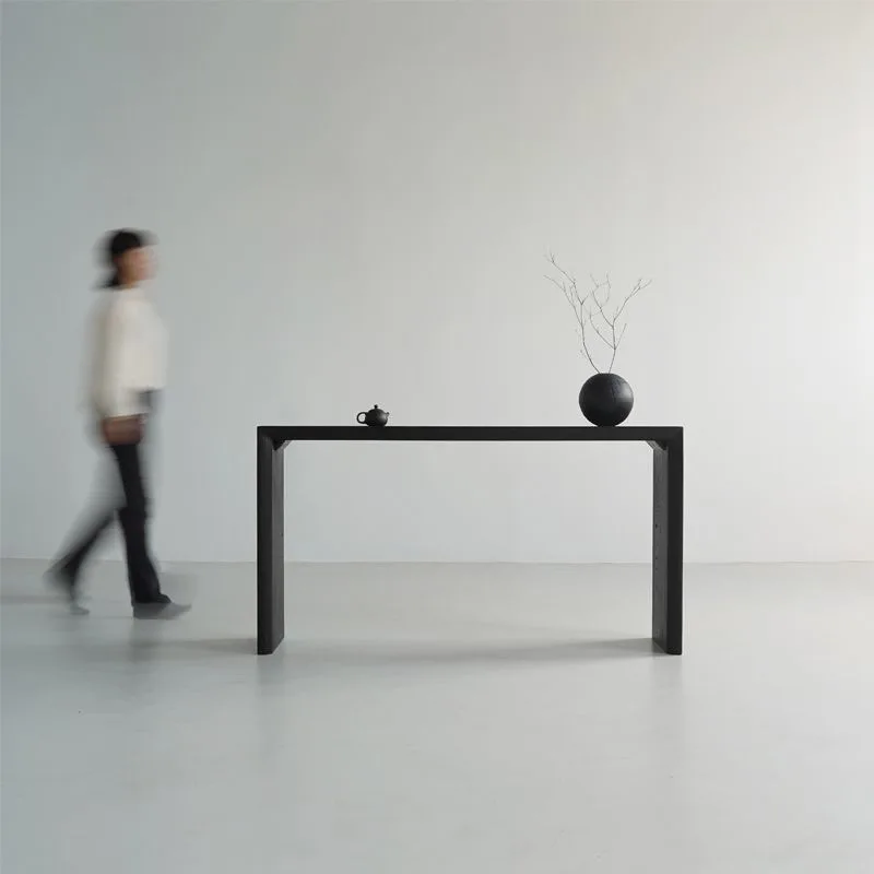 Wabi Sandy Wind Solid Wood Entry Against the Wall  Imported Pine Narrow Side Entrance Table Simple Log