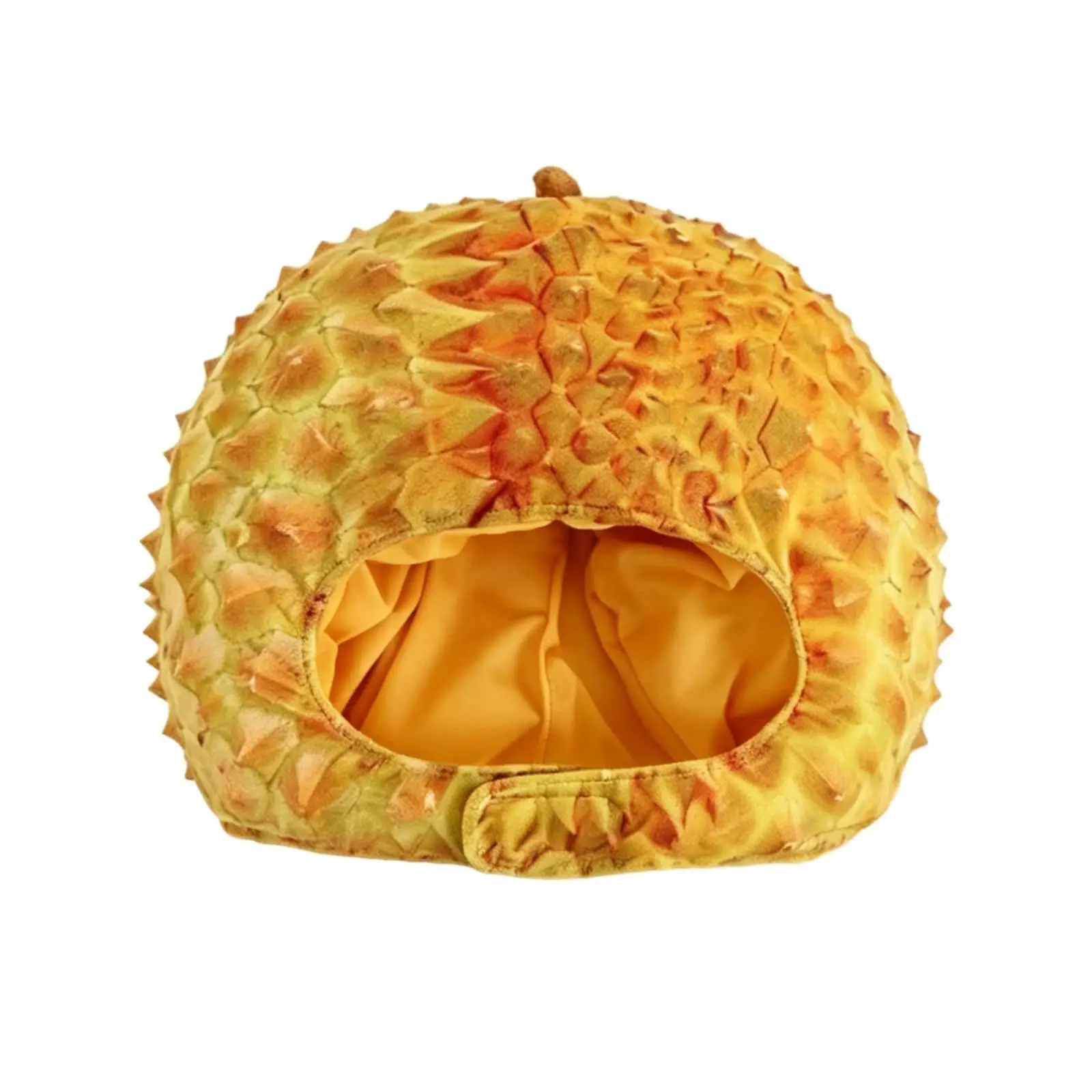 Soft Durian Headwear Funny Plush Hat Novelty Printed Fruit Cap for Party Cosplay Dress Up Photo Booth Prop Fun