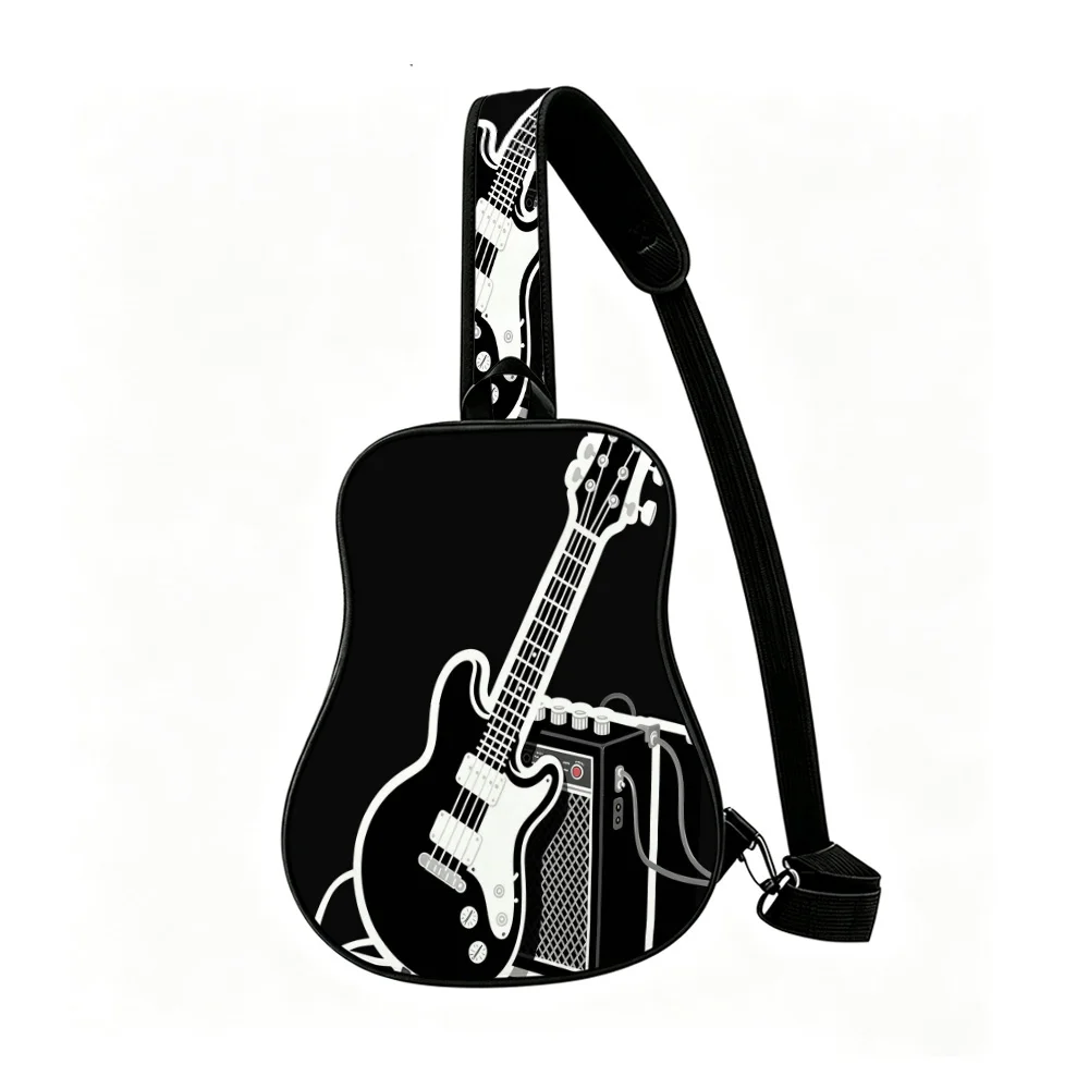 amp setup Guitar Shaped Sling Bag for Students, Campus Crossbody Bag with Strap, Nice Present for Birthday Holiday Festival