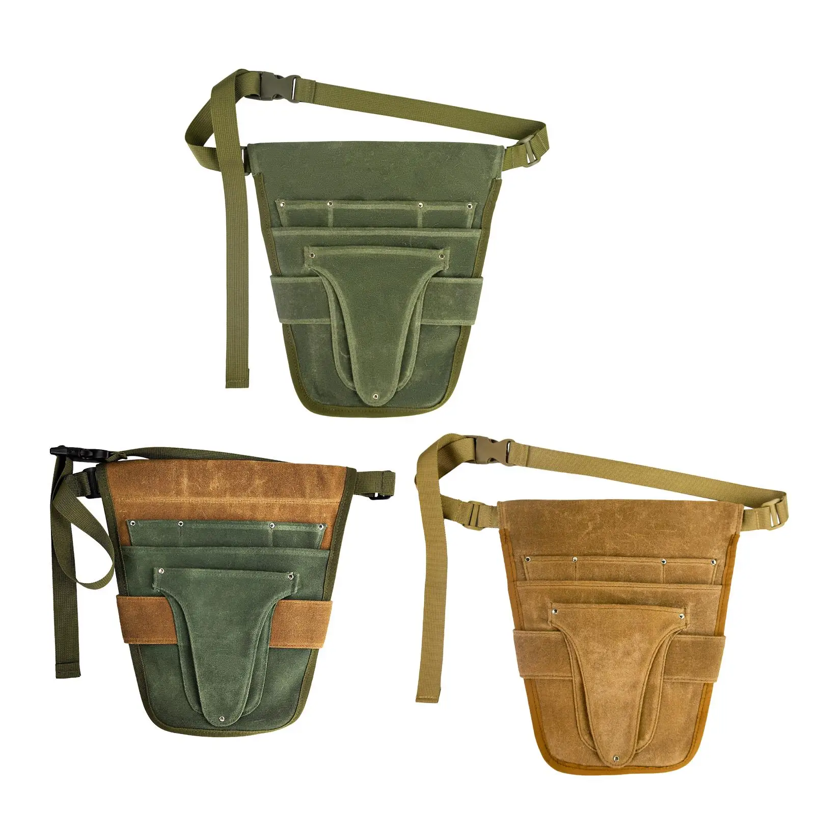 

Garden Canvas Tool Belt Bag with Multiple Pocket Storage Waterproof Portable Men Women Durable Scissors Lawn Mower Household