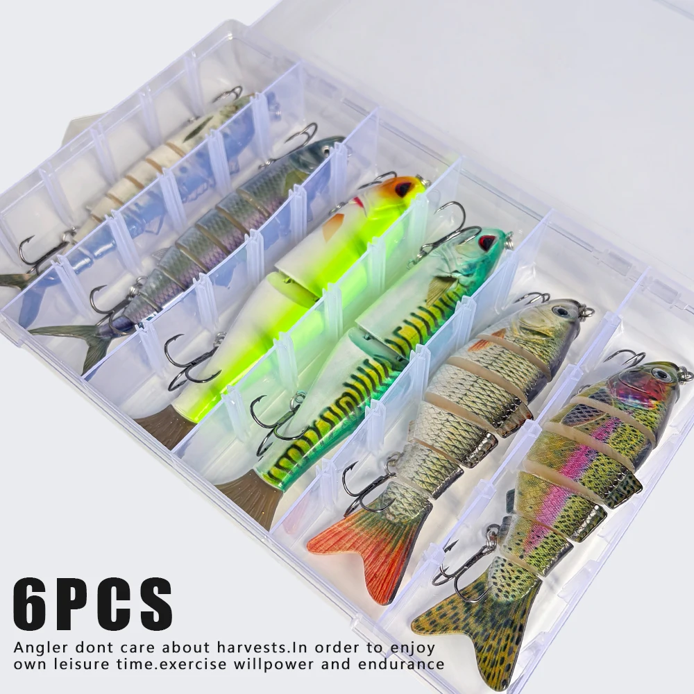 6er-Set Swimbaits Balam Glide Bait Angelköder, Gelenkiger Harter Köder, Schwimmend und Sinkend, Riesiger Glide-Köder für Barsch und Hecht – Detail 4