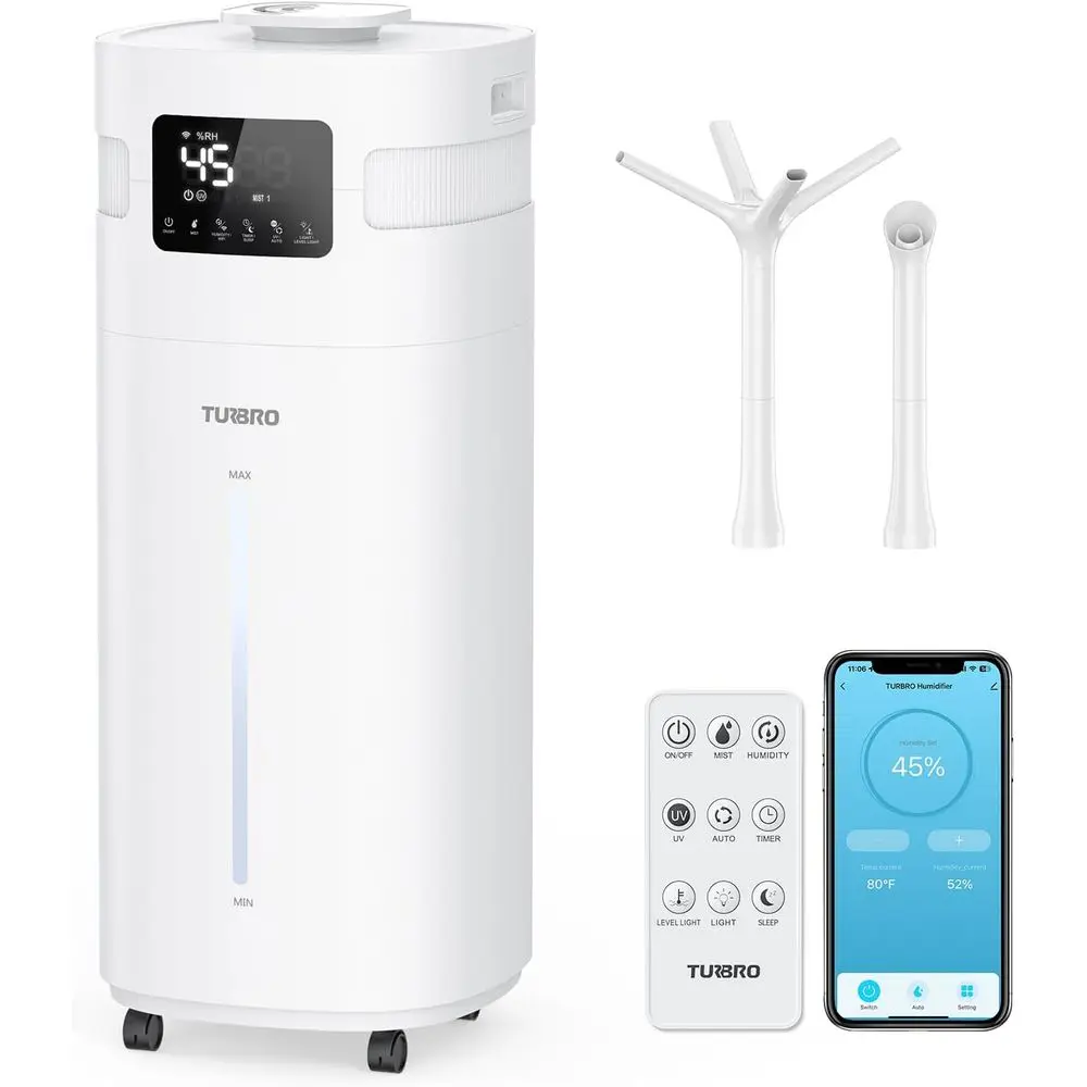 

Commercial Huiier, Wii-Enabled, 5.3Gal/20L UltraAir izer or Large Rooms up to 2000 Sq t, UV-C LED, Top Reill, with 360°Nozzle or