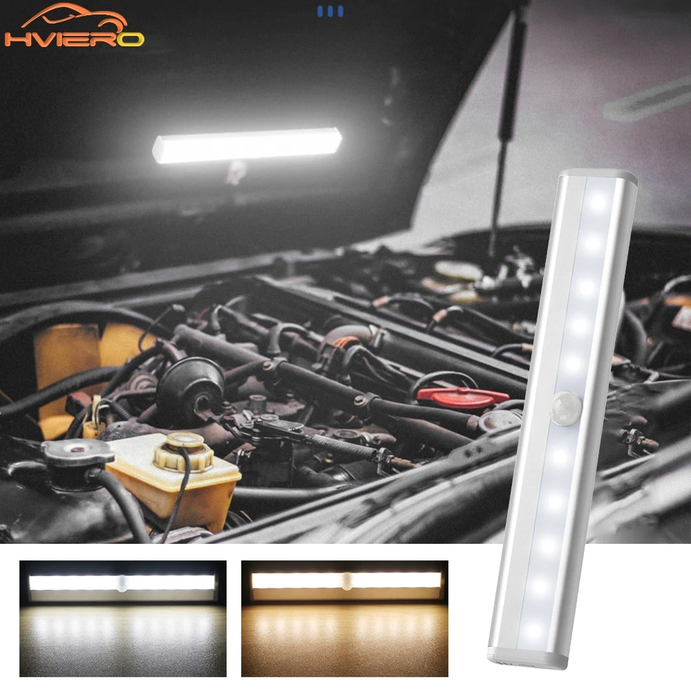 Car Work Light Motion Sensor Lamps PIR Cupboard Wardrobe Beds Under Cabinet Night Lights Smart Perception Closet Stairs Lantern