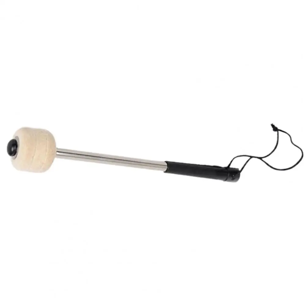 

Bass Drum Mallet Felt Head Percussion Mallets Clear Sound Handle Hanging Rope Hard Metal Drum Sticks Musical Instrument