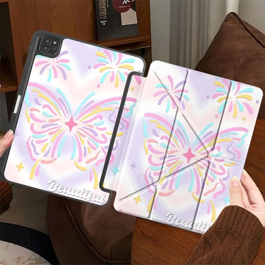 

Tablet Case For iPad Pro 2025 Pro 11th 10th 9th 8th 7th 12.9inch Air 4 5 M3 M2 1 2 M4 11inch Mini 6 7 Holder Cover Pink