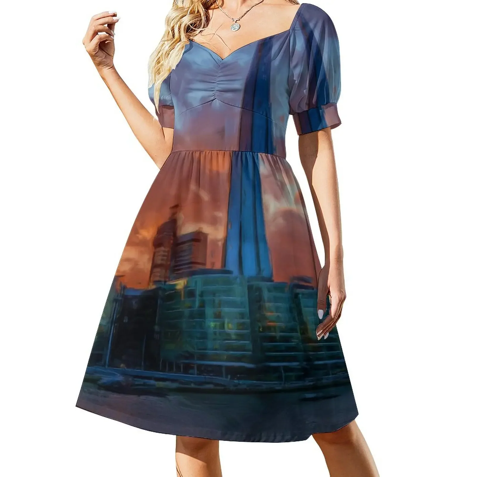 

Skyscraper - The Shard - London - pegel1973 Short-Sleeved Dress dresses for women 2025 summer dress for women 2025 Dress