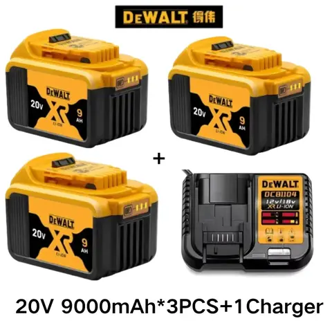 Batteria originale-DEWALT da 20 V, 9 Ah, batteria ricaricabile agli ioni di litio, DEWALT, DCB115, DCB118, ricarica rapida, batteria per utensili DEWALT,