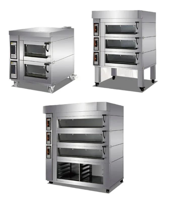 Hot style competitive Cheap price pizza 4 2 3 decks 4 6 9 trays deck oven for baking machine bakeri bread gas and electric cake