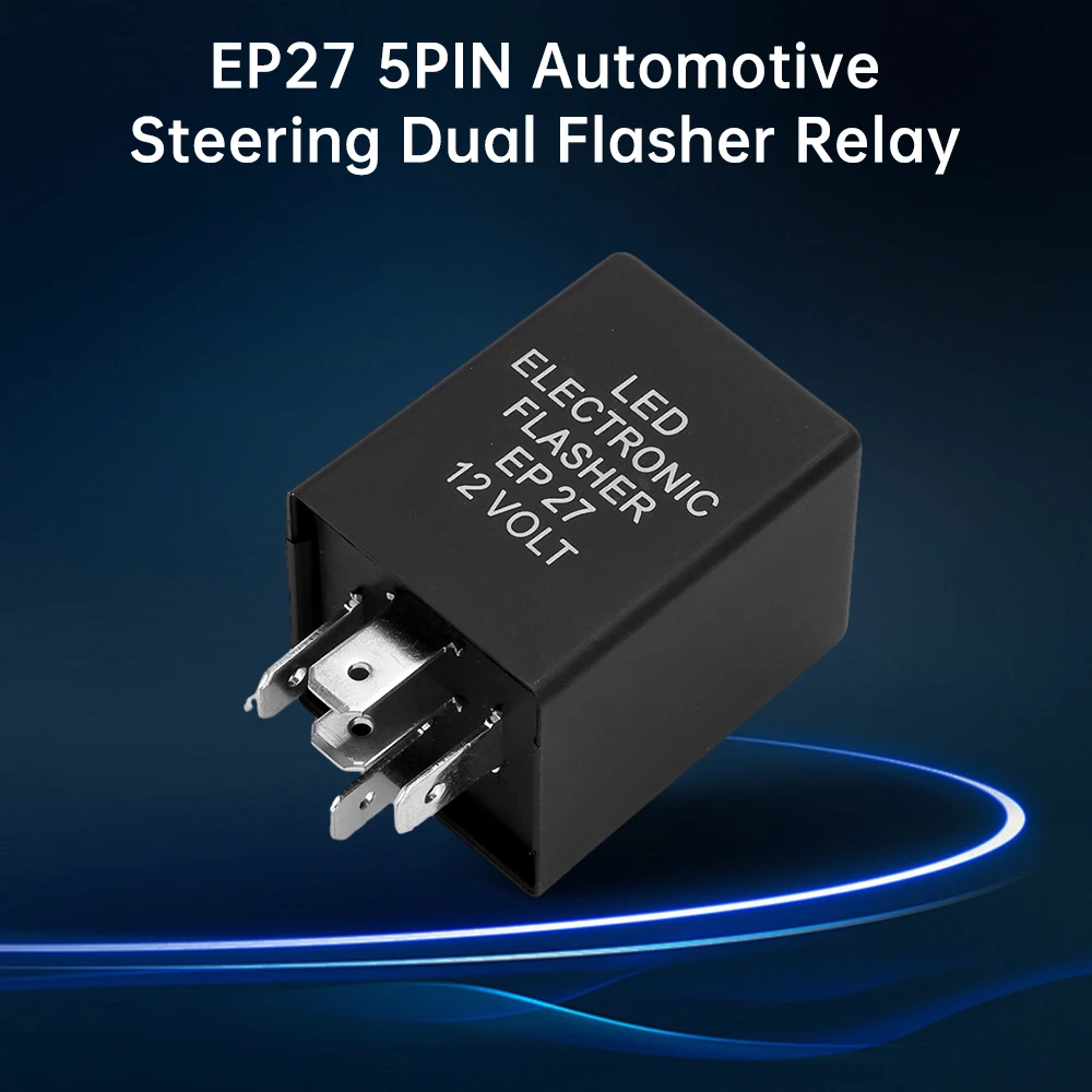 LED Electronic Flasher Relay 5-pin 12V EP27 Five-legged Car Steering Double Flashing LED Light Flashing Relay