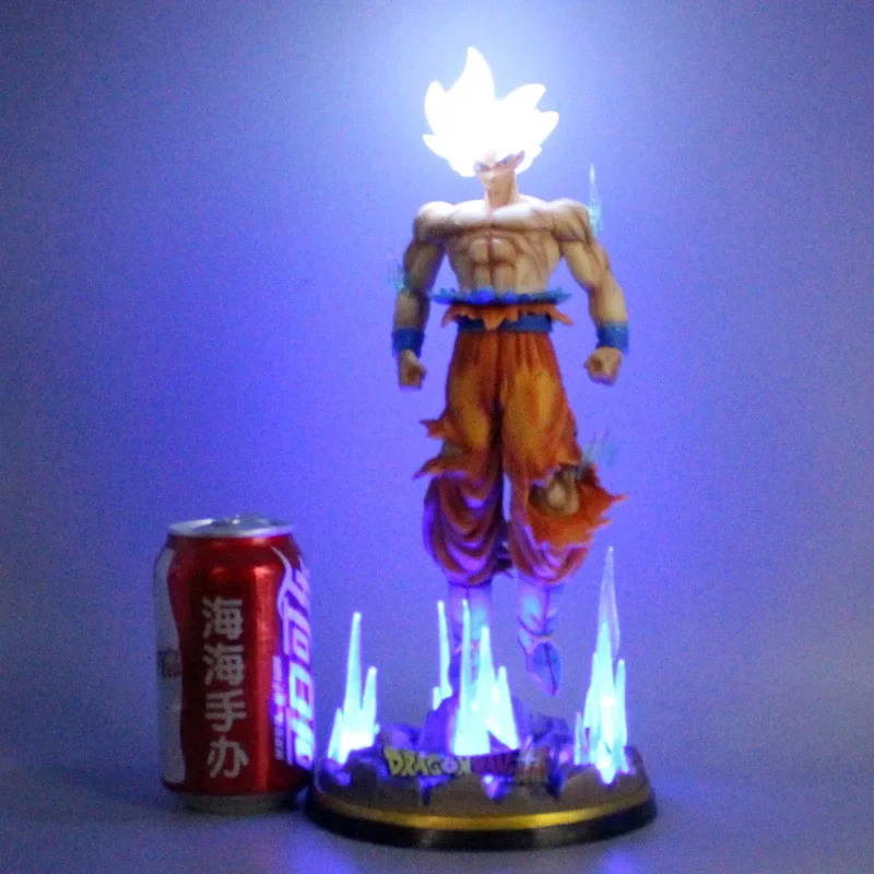 32 centimetri Dragon Ball Goku Figure GK Migatte No Gokui Son Goku Dio Bianco Action Figure LED Anime PVC Statua Da Collezione Modello Giocattoli