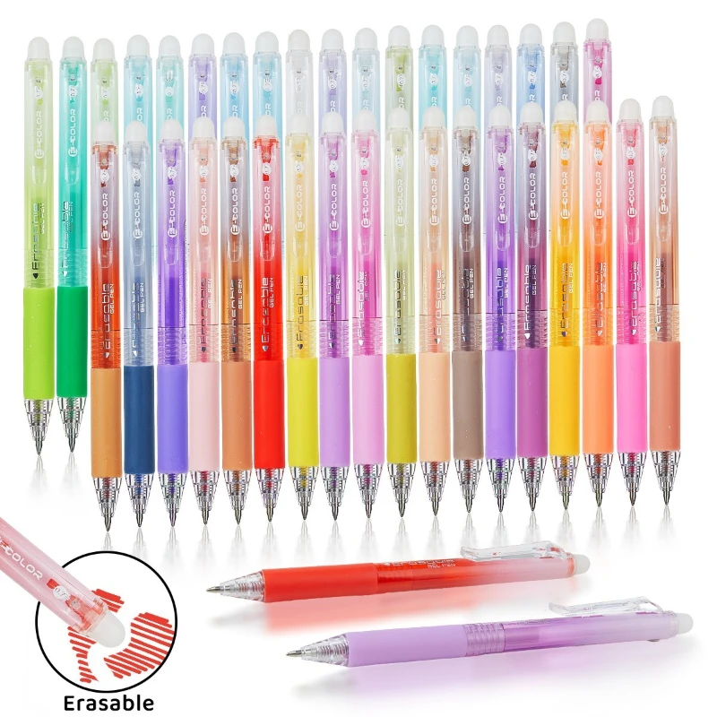 

SHANDS 36/12 Colors Clickable Erasable Gel Pens Quick Dry 0.7mm for Kids Drawing Sketching Office School Supplies Stationery