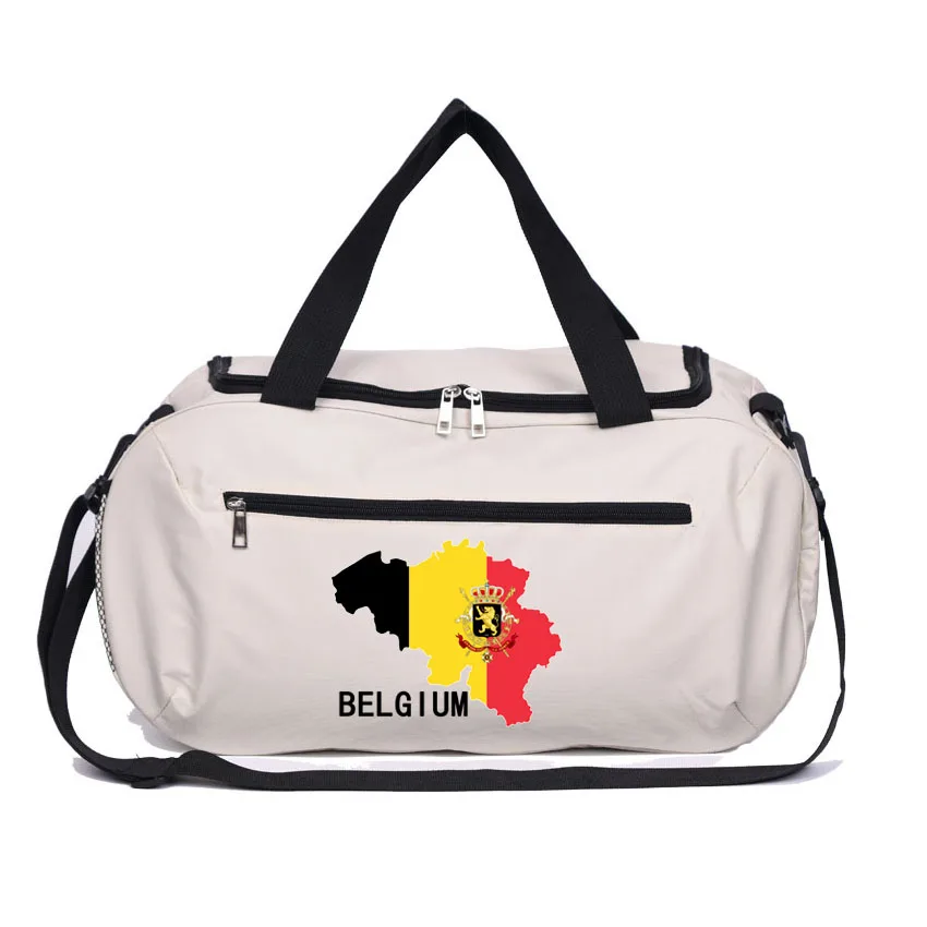 

Fitness Duffel Bag Belgium Flag Printed Shoes Pack Gym Yoga Handbag Dry Wet Outdoor Hiking Camping Pouch Fishing Gear Bag