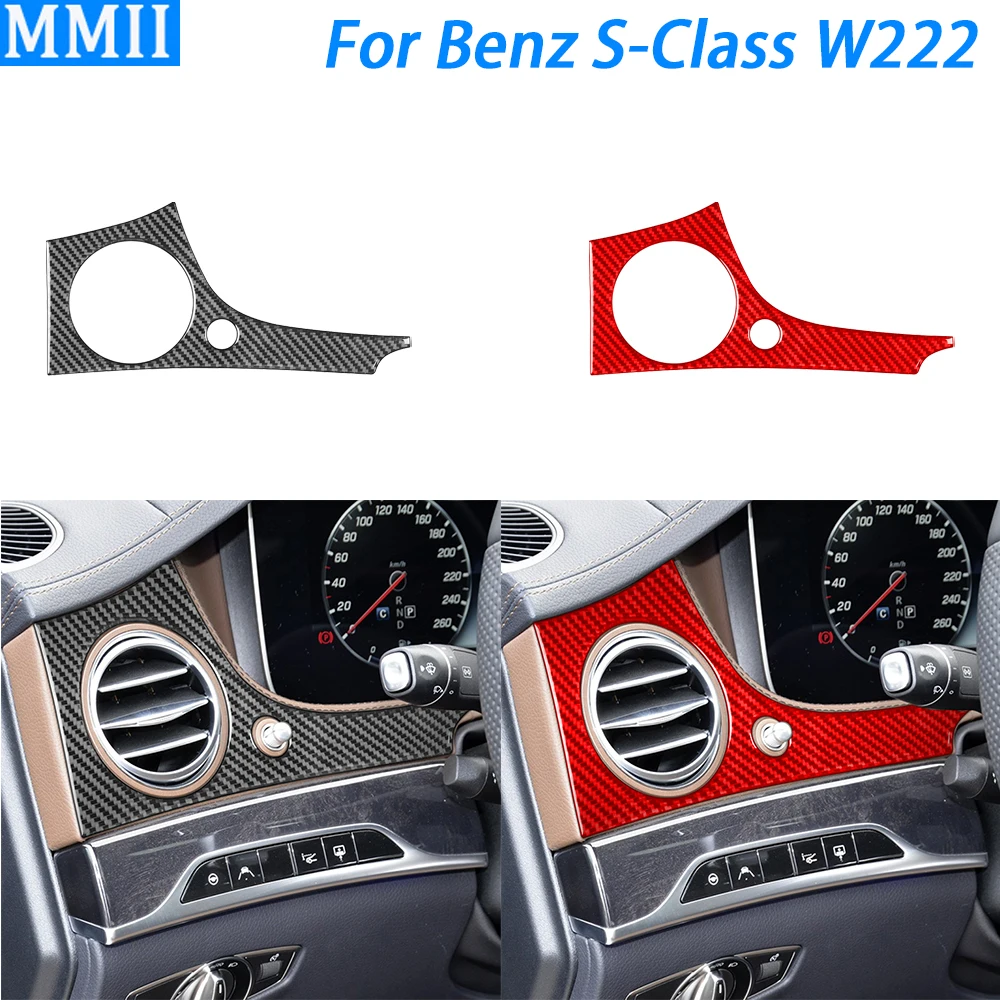 For Benz S-Class w222 2013-2020 Carbon Fiber Driver Dashboard Air Vent Outlet Panel Cover Trim Car Interior Accessories Sticker