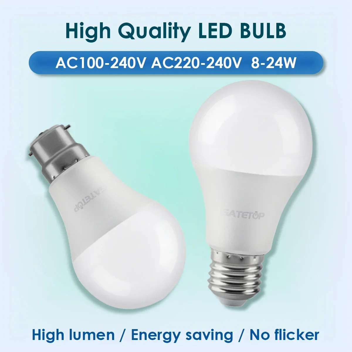 

10PCS High Brightness LED Light Bulb Lamps A60 E27 B22 AC220V 110V 8W 10W 18W 20W 24W Power Suitable for Kitchen and Office