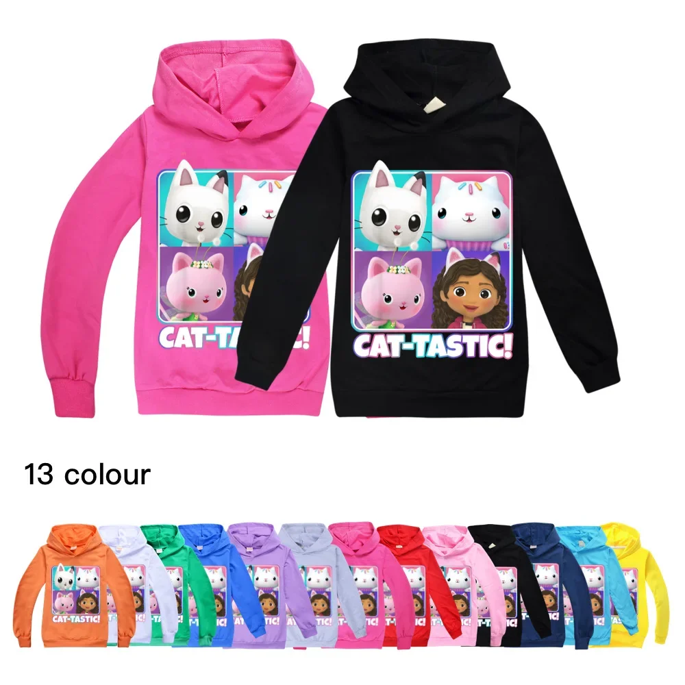 Gabby's Dollhouse Boys Girls Hooded Children's Clothing Trendy Tops Sweatshirt Gabby Cats Kids Hoodies for Teenage Fall Clothes