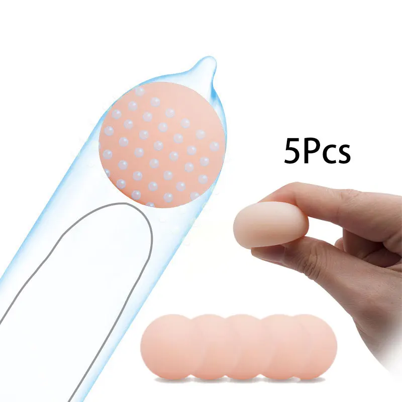 Reusable Silicone Beads For Condoms Male Penis Sleeve Extender Ball Condoms Head Attachment Adult Sex Product Accessories