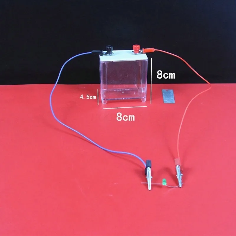 1set Primary battery tester demonstrator, galvanometer wire, light-emitting diode, copper sheet, zinc sheet, iron sheet