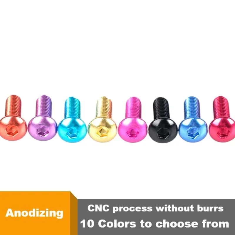 M5 سبائك الألومنيوم نصف جولة رئيس الترباس اللون القرص رئيس دراجة البطيخ عربة الطريق الدراجة الخلفية التوتر المسمار الزخرفية