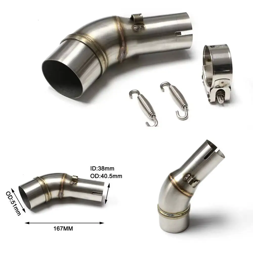 

Motorcycle R25 Mt25 For Mt03 R3 Yzfr3 Yamaha YZF Exhuast Middle Link Pipe Connect 51Mm Motorcycle Escape Exhaust Muffler Pipe