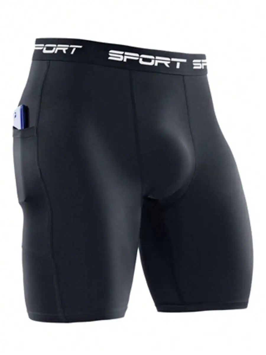 Mens Sport Shorts With Side Pockets Breathable Stretch Athletic Shorts For Gym Running Training