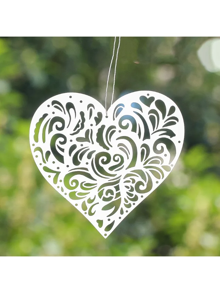 Carillons éoliens suspendus en forme de cœur creux en forme de fleur, bricolage, pendentif, attrape-soleil, Spinner à vent, fabrication de pièces, accessoires de décoration de jardin