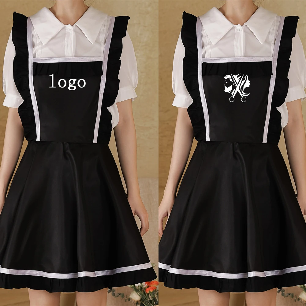 

Элегантный белый фартук с перекрестной спинкой и регулируемыми ремнями, водонепроницаемый, маслостойкий, для домашней кухни, ухода за ногтями