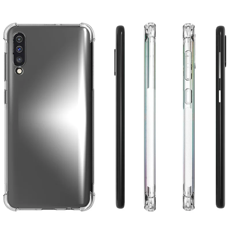 Für Samsung Galaxy A50 Dicke, stoßfeste, klare Silikon-Handyhülle für Samsung A50, transparente Schutzhülle – Detail 4