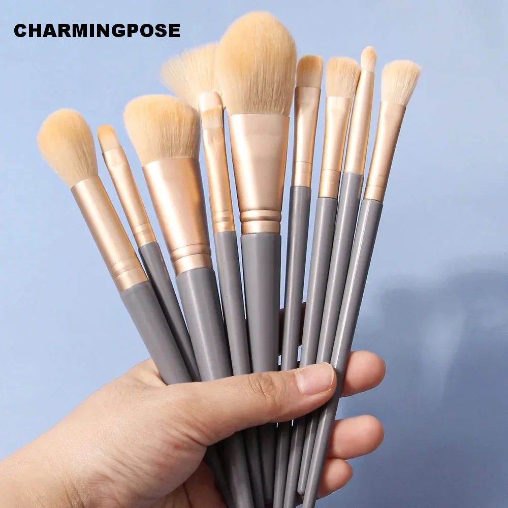 Ensemble de pinceaux de maquillage 10 pièces-pinceaux cosmétiques professionnels pour fond de teint, correcteur, poudre, fard à joues, fard à paupières, végétalien sans cruauté
