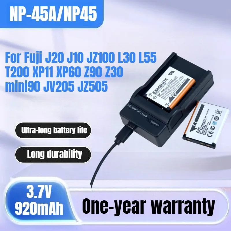 

NP-45A/NP45 Fuji CCD Camera Battery Polaroid For Fuji J20 J10 JZ100 L30 L55 T200 XP11 XP60 Z90 Z30 mini90 JV205 JZ505 Charger