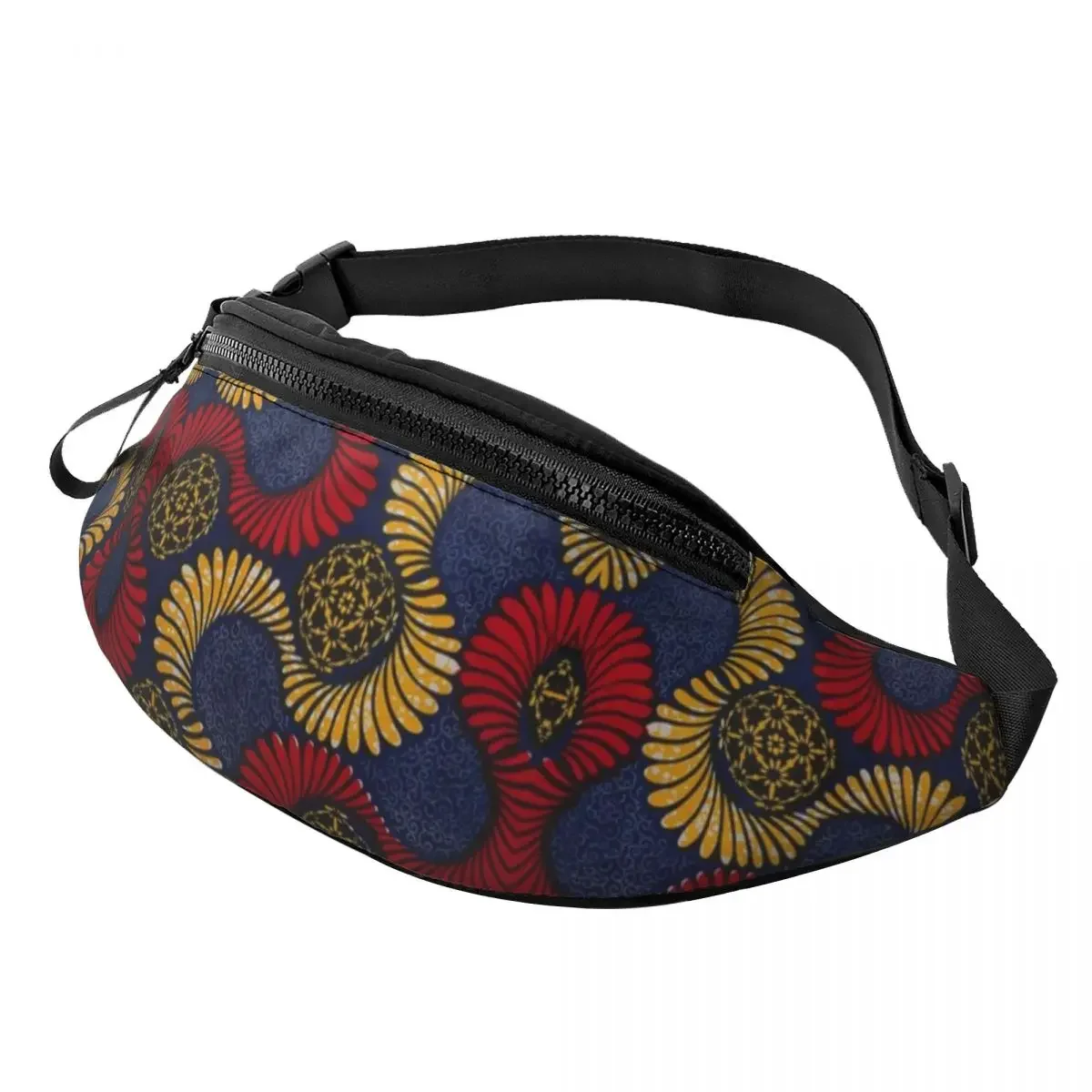 Ankara African Pattern Fanny Bag Traditional Africa Ethnic Art Crossbody Waist Pack Men Women Travel Hiking Phone Money Pouch