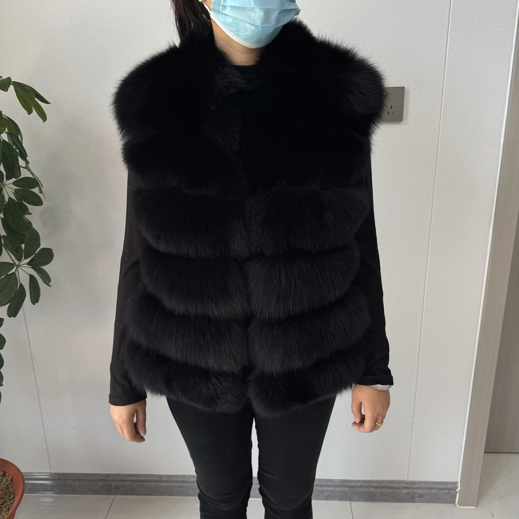 2026 NEW style Fox Fur Coat Real Winter New Outwears Women's Fashion Luxury Jacket High Quality Clothing Natural And Stand Colla