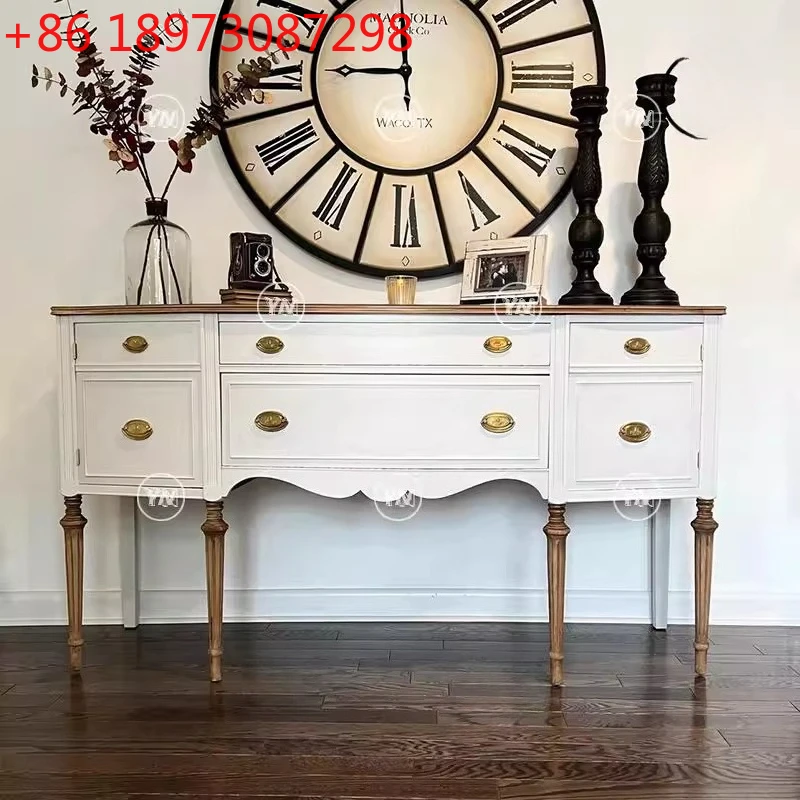 

Ретро резной боковой шкаф, декоративный шкаф для хранения вещей, американский боковой шкаф