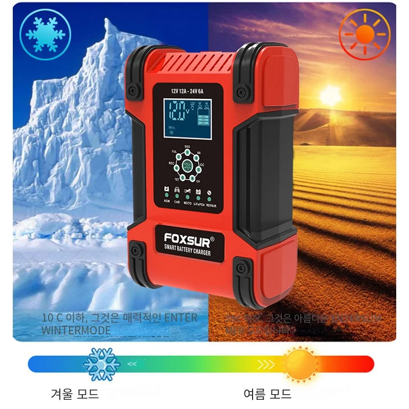 High Power 12V 12A/5A Battery Charger Universal 12V 24V Car Battery Charge & Maintaine for SUV Truck Car AGM GEL WET