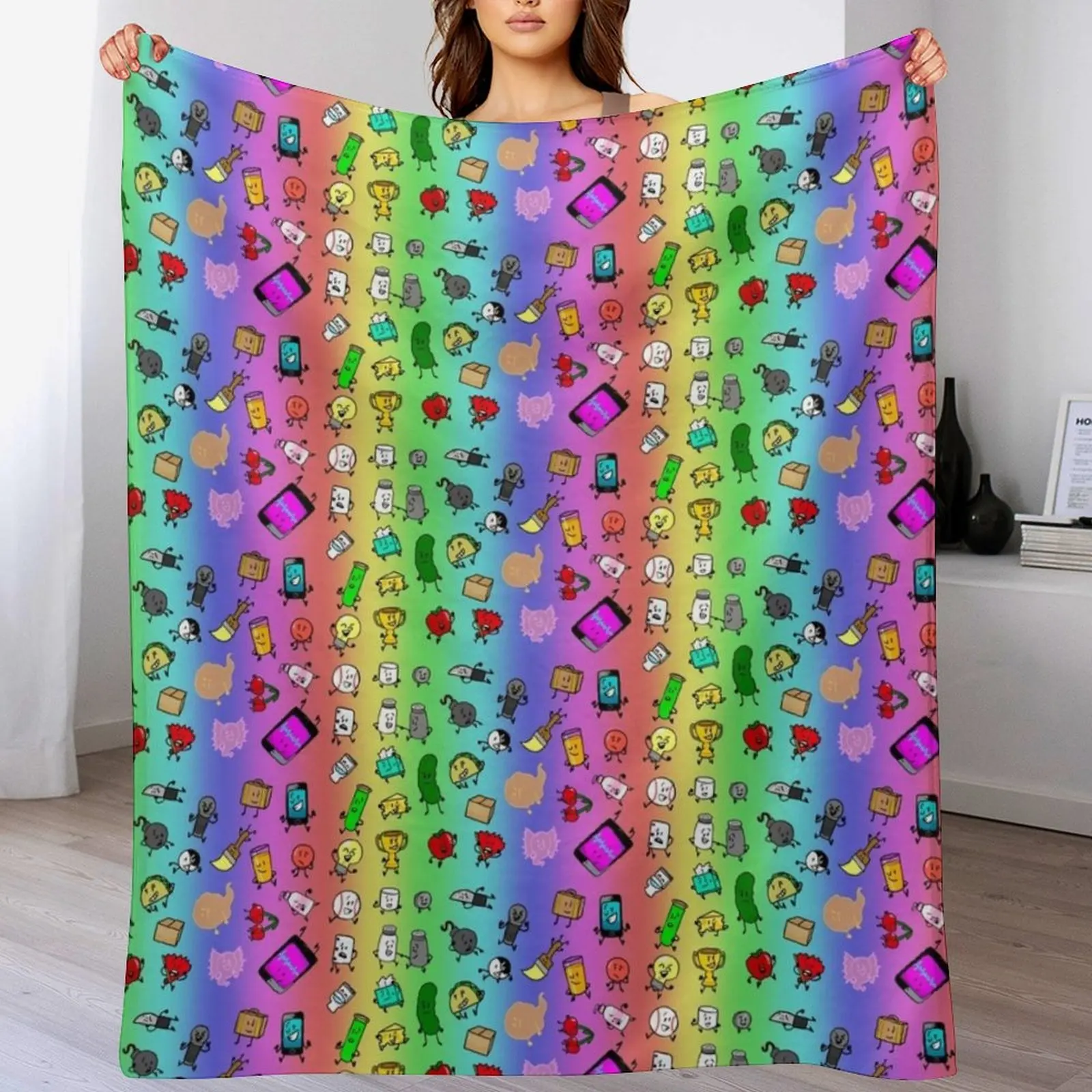 

Inanimate Insanity All Characters (Rainbow) Throw Blanket christmas decoration Furrys Large For Baby Blankets