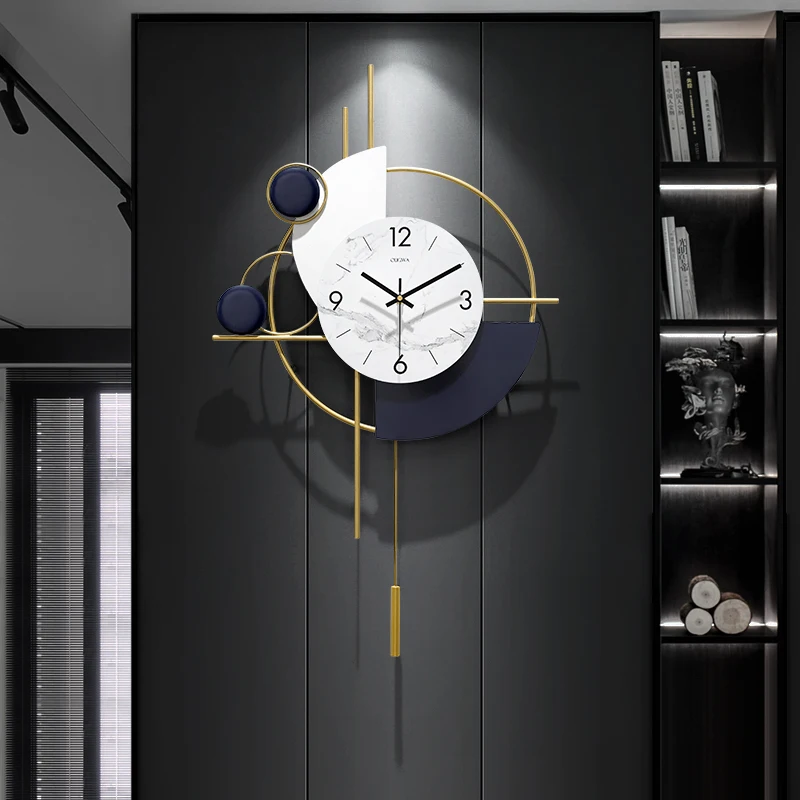 

Light Luxury Swing Wall Clock Living Room Home Fashion Creative Trend Restaurant Art Decoration Clock Hanging on The Wall