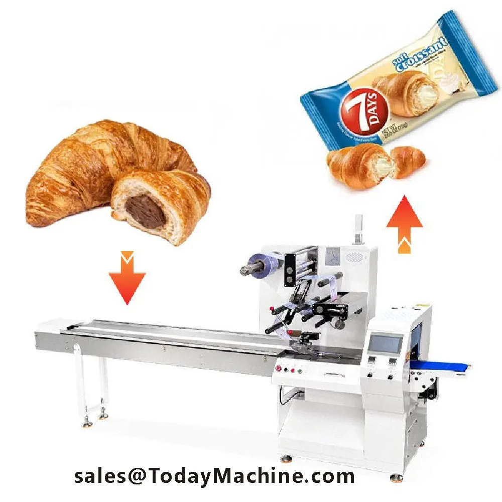 Horizontal Wrapping Flow Pack Plastic Pouch Packaging Machine with PLC Control