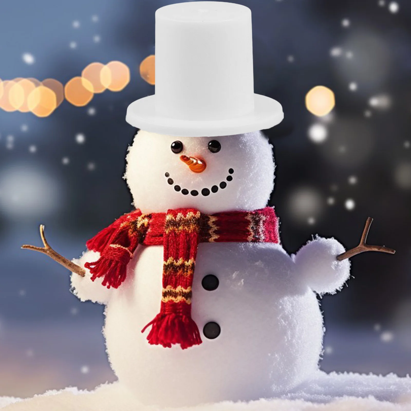 

40Pcs Mini Plastic Top Hats Christmas Party Tiny Clown Hats for Crafts DIY Snowman Tree Ornaments Decoration Mini Top Hat White