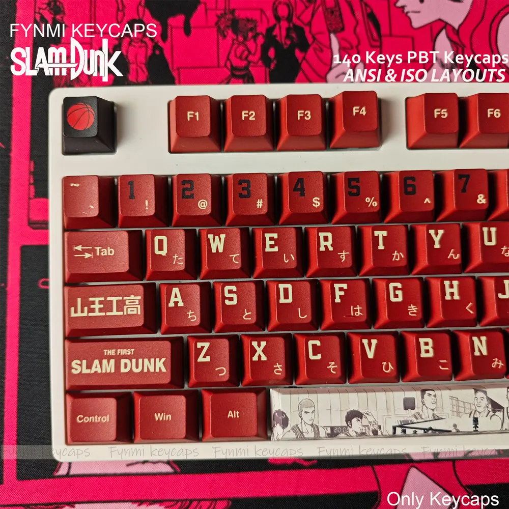 Baru kartun ISO/ANSI PBT keycap 140 tombol 5 wajah Dye-sublimasi PBT Keycaps untuk MX Switch Mechnical Keyboard