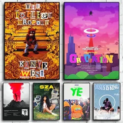 Music Album Cover Poster Aesthetic Wall Art Decoration Nordic Pop Hip Hop Rapper Kanye West SZA Canvas Painting Bar Room Decor