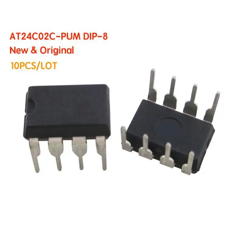 10PCS/LOT AT24C02C-PUM 02CM 02CMB DIP-8 DIP8 IC chip  EEPROM 2KBIT I2C 1MHZ 8DIP NEW &  Original