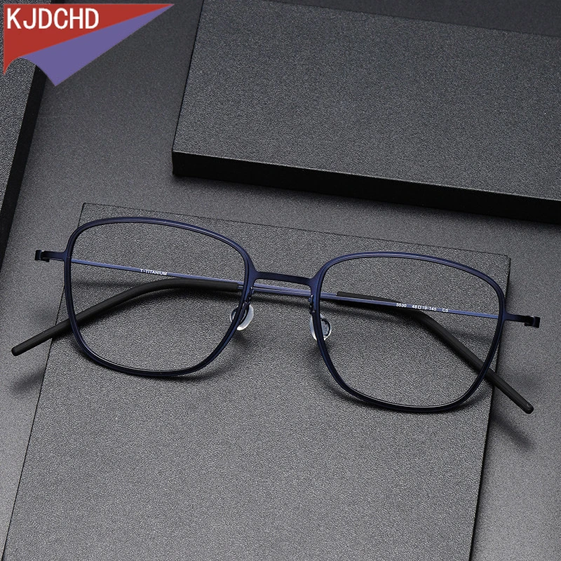 Pure Titanium Glasses Frame for Women Retro Round Prescription Eyeglasses frames 2024 New Men Antiskid Optical Screwless Eyewear