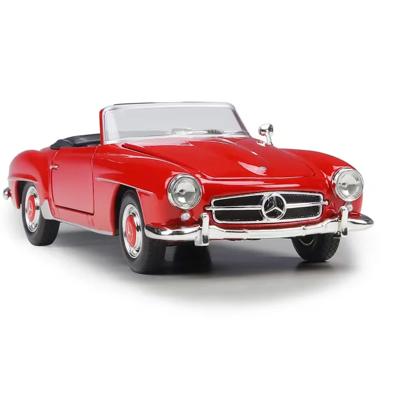 Nieuw product 1/24 Mercedes Benz 190SL simulatie retro auto model van gegoten metaal handgemaakt speelgoed scène-matchend ornament cadeau verzamelobjecten