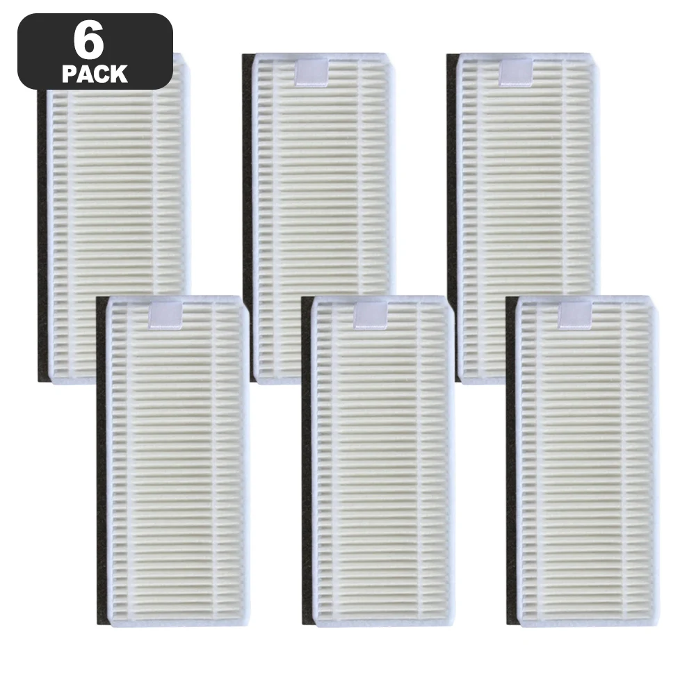 6pcs For Lefant M1 U180 T700 Robot Vacuum Filters Washable/Replacement Parts For Pet Hair And Dust Easy Install White Filter Kit